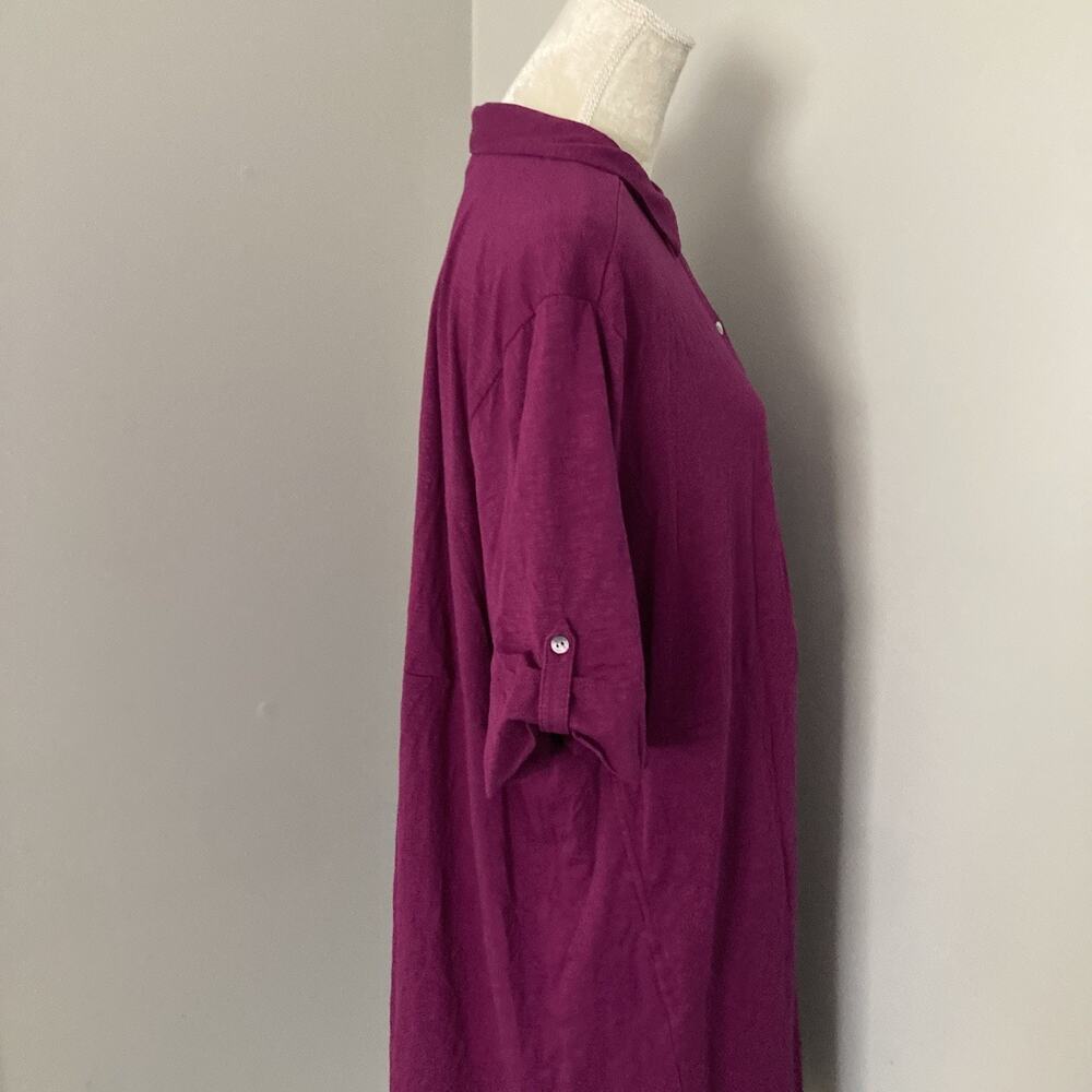 J Jill purple Knit Shirt Dress Cotton Blend Short Sleeve stretch Plus size 3X - Picture 10 of 13
